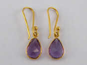 Appraisal: A pair of yellow metal tests carat gold amethyst earrings