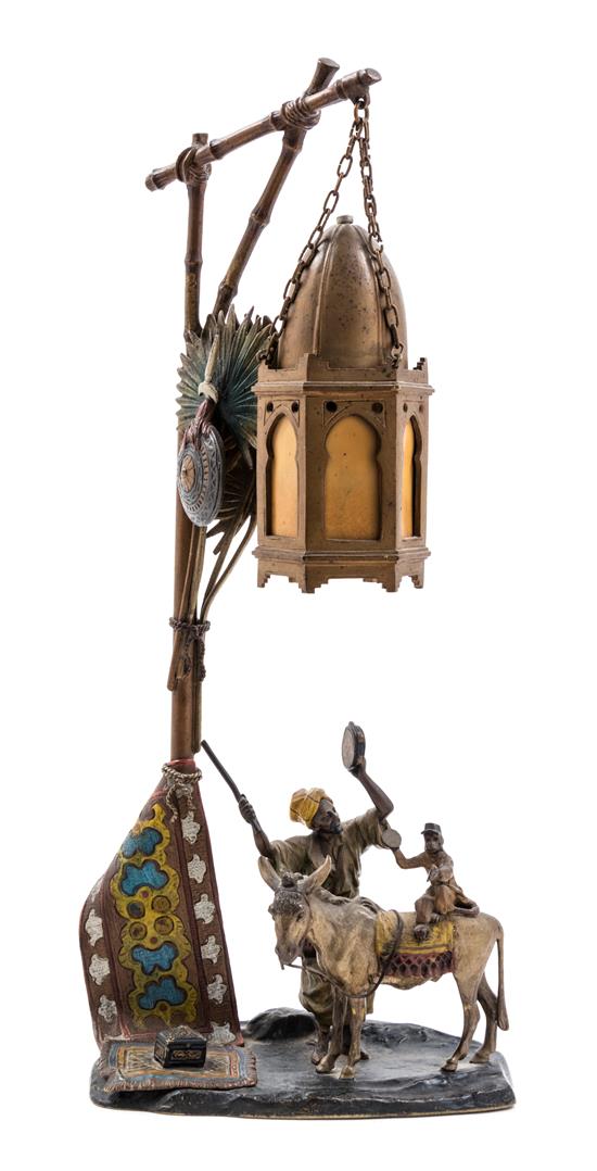 Appraisal: Sale Lot An Austrian Cold Painted Bronze Figural Table Lamp