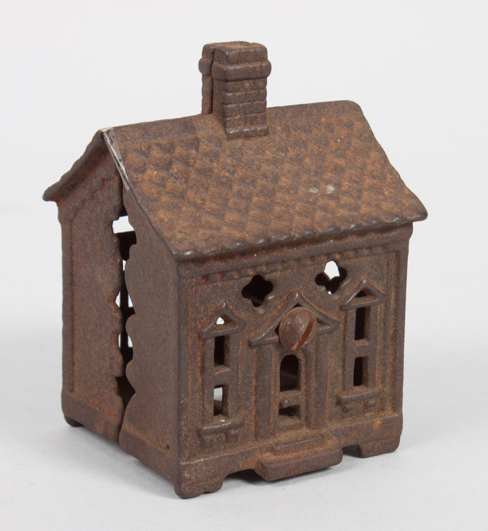 Appraisal: Cast iron house still bank late th century probably J