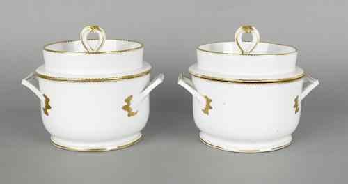 Appraisal: Pair of Sevres porcelain fruit coolers and covers early th