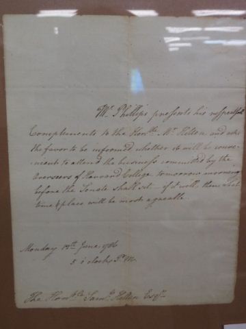 Appraisal: Harvard College Letter approx x framed