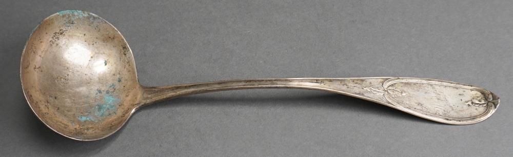 Appraisal: SAMUEL T CROSBY COIN SILVER PUNCH LADLE OZTSamuel T Crosby