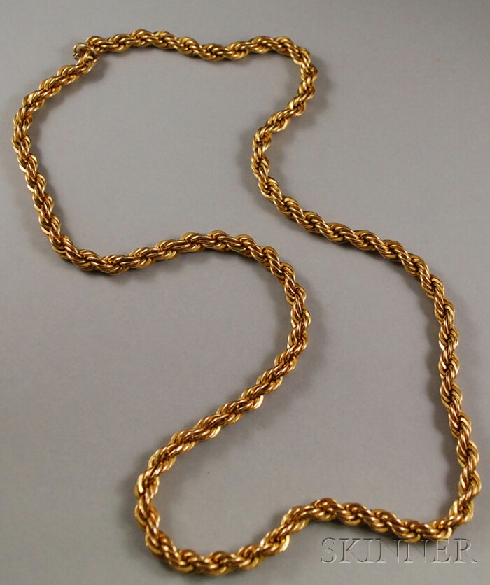 Appraisal: Gold-filled Braided Rope Chain total dwt lg in