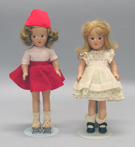 Appraisal: Pair of tagged compo Wendy Ann dolls Both have crazing