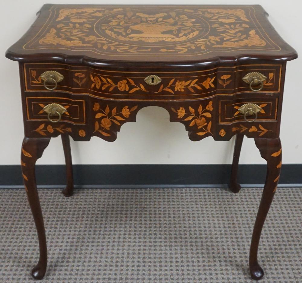 Appraisal: Dutch Rococo Style Satinwood Marquetry and Mahogany Dressing Table x