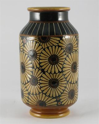 Appraisal: A Wedgwood Aesthetic Movement vase cylindrical form slip decorated with