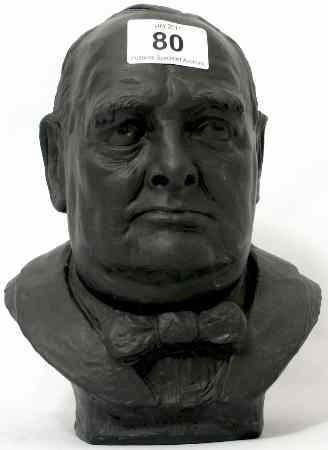 Appraisal: Black Basalt Bust of Sir Winston Spencer Churchill Modelled by