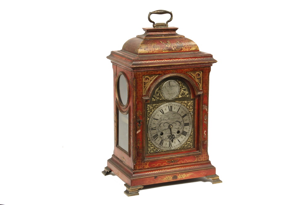 Appraisal: CHIPPENDALE STYLE BRACKET CLOCK - th c Chinoiserie Bracket Clock