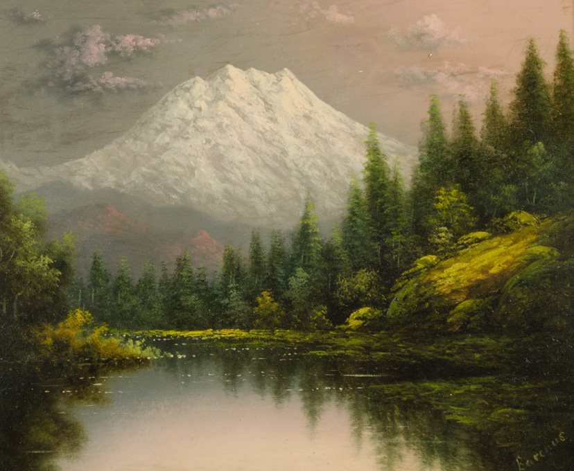 Appraisal: ELIZA BARCHUS OIL ON BOARD Oregon - Sunset on Mount