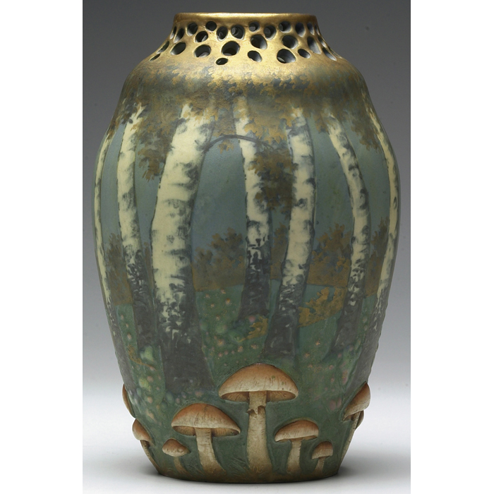 Appraisal: Teplitz vase designed by Paul Daschel bulbous shape with a