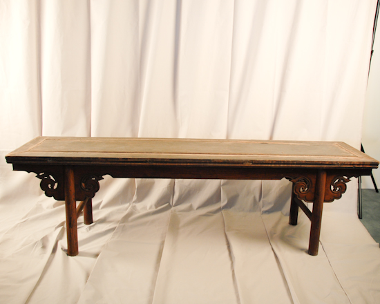 Appraisal: Large Asian Bench with carved elements high long deep