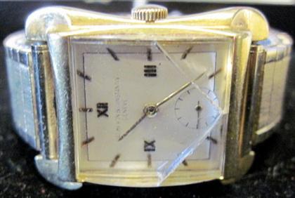 Appraisal: Gentleman's karat yellow gold wristwatch Vacheron Constantin Rectangular case white