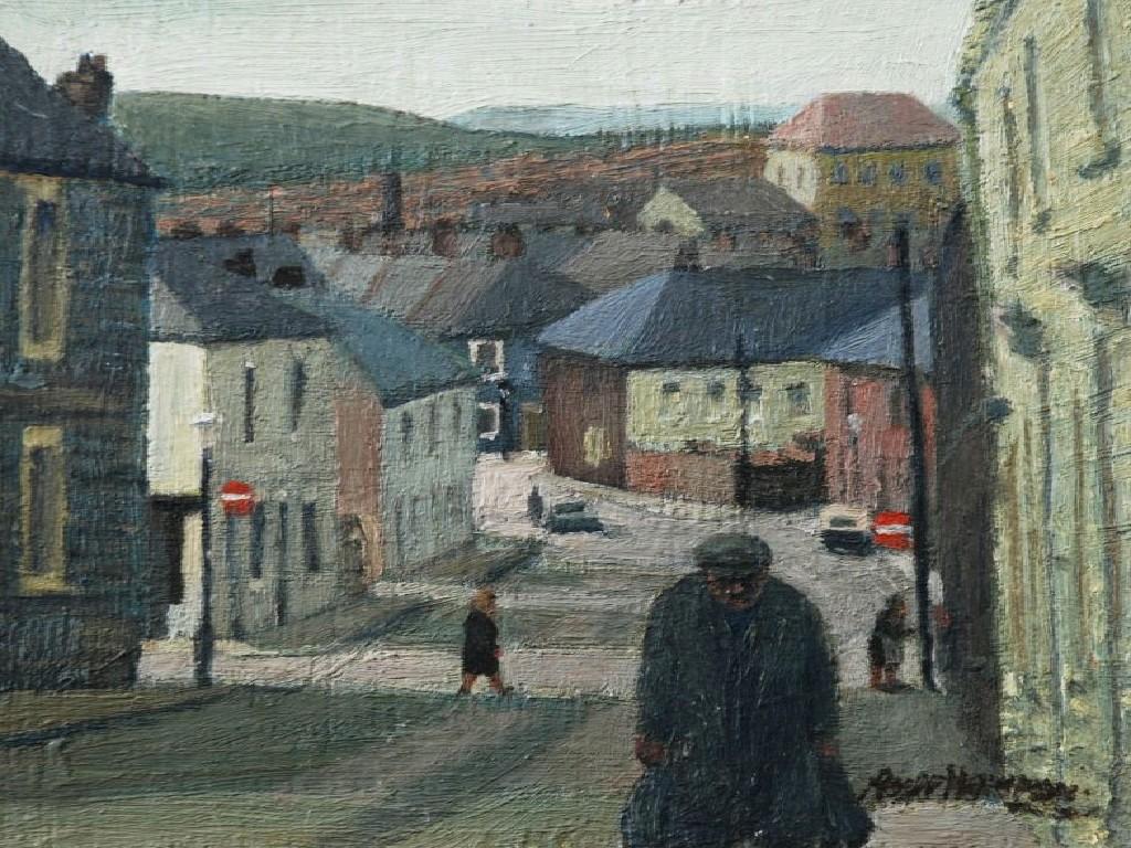 Appraisal: ROGER HAMPSON - OIL PAINTING ON BOARD 'Accrington'signed lower right