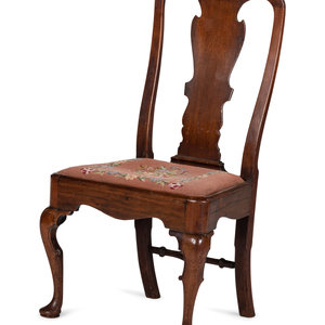 Appraisal: A Queen Anne Carved Walnut Compass Seat Pad-Foot Side Chair