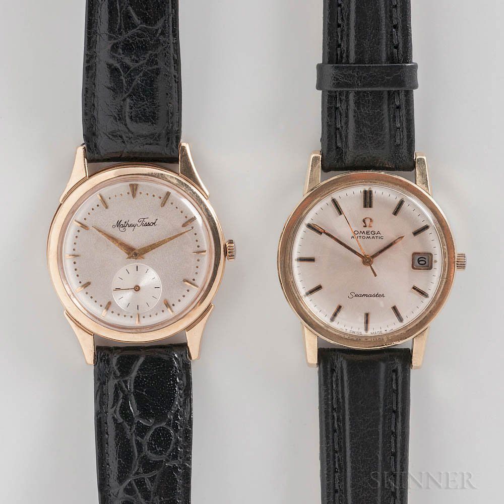 Appraisal: Omega Seamaster and a kt Gold Mathey Tissot Wristwatches Omega