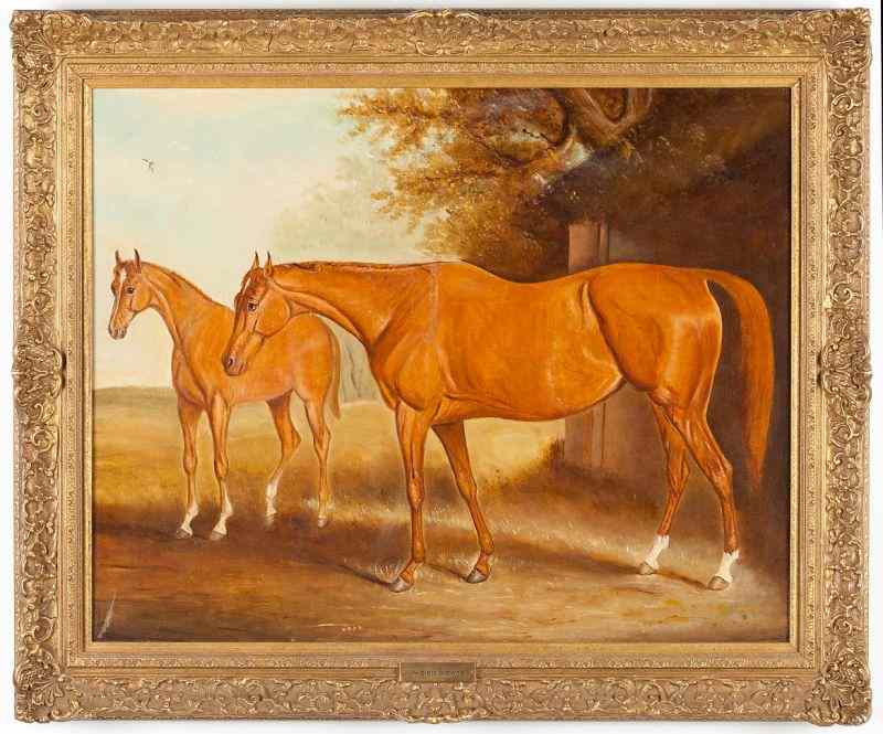 Appraisal: Nassau Blair Browne Br - Mare Foaloil on canvas signed