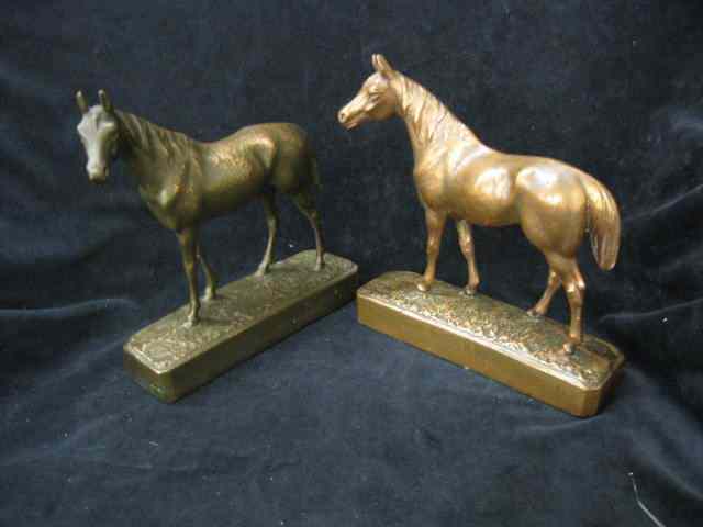 Appraisal: Pair of Figural Horse Bookends bronzed '' deco era