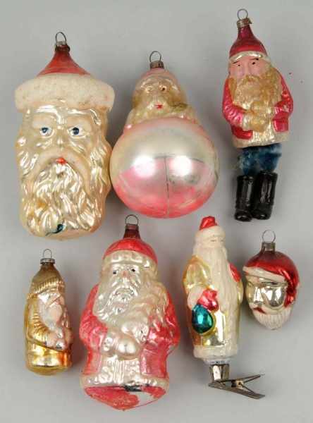 Appraisal: Lot of Santa Christmas Ornaments Description Includes one with full