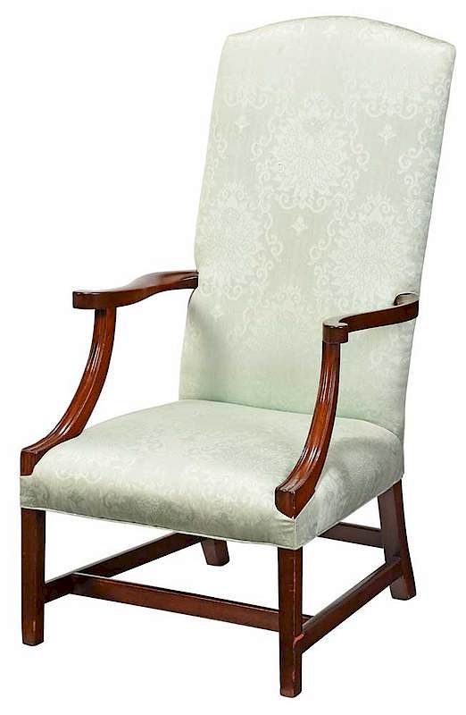 Appraisal: An American Federal Mahogany Lolling Chair - mahogany frame with