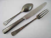 Appraisal: Cunard Line A three piece place setting knife fork and