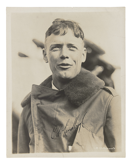 Appraisal: LINDBERGH CHARLES A Photograph Signed C A Lindbergh bust portrait