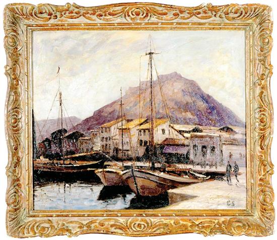 Appraisal: Edward Seago after British - SARDINIAN PORT oil on canvas