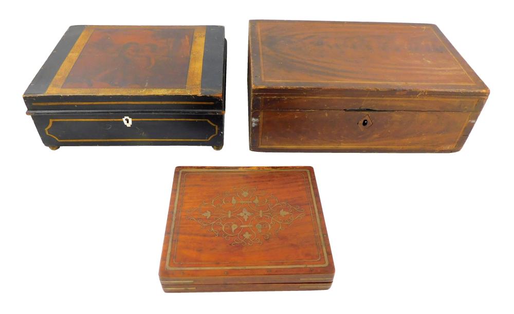 Appraisal: Three boxes th C including one with image of boy