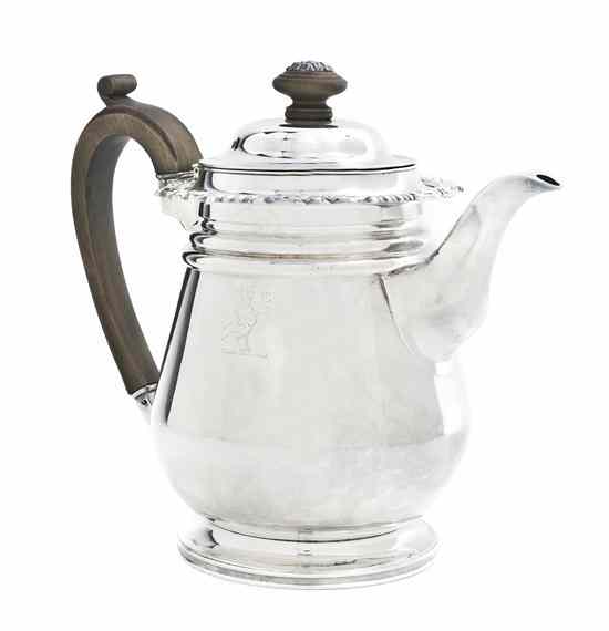 Appraisal: A George III Silverplate Coffee Pot Matthew Boulton Sheffield of