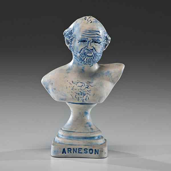 Appraisal: Robert Arneson - USA Blue and White Self-Portraitca ht wd