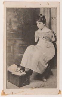 Appraisal: Miss Irene Waldron Armless Woman Sideshow Cabinet Card Boston Lennox