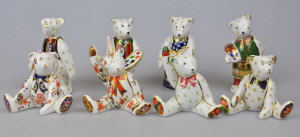 Appraisal: Eight Royal Crown Derby Imari decorated models of teddy bears