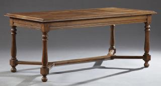 Appraisal: French Provincial Carved Walnut Dining Table earl French Provincial Carved