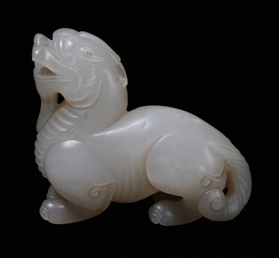 Appraisal: Jade Chimera Ming or Qing Dynasty grayish-white with inclusions and