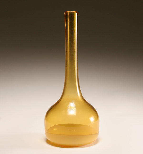 Appraisal: Murano amber art glass vase with tall slender neck H