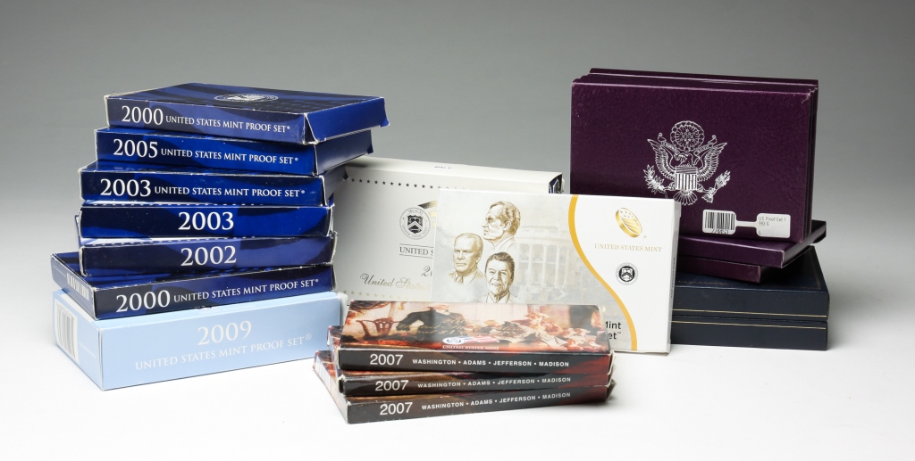 Appraisal: NINETEEN U S PROOF SETS Including proof sets from years