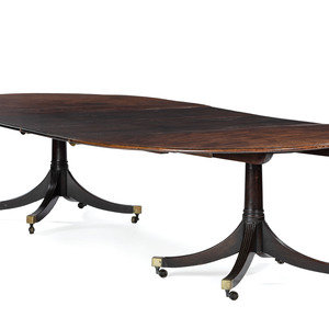 Appraisal: An English Mahogany Two-Pedestal Dining Table th Century with two