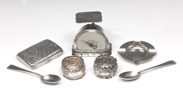 Appraisal: A COLLECTION TO INCLUDE a set of silver cased postal