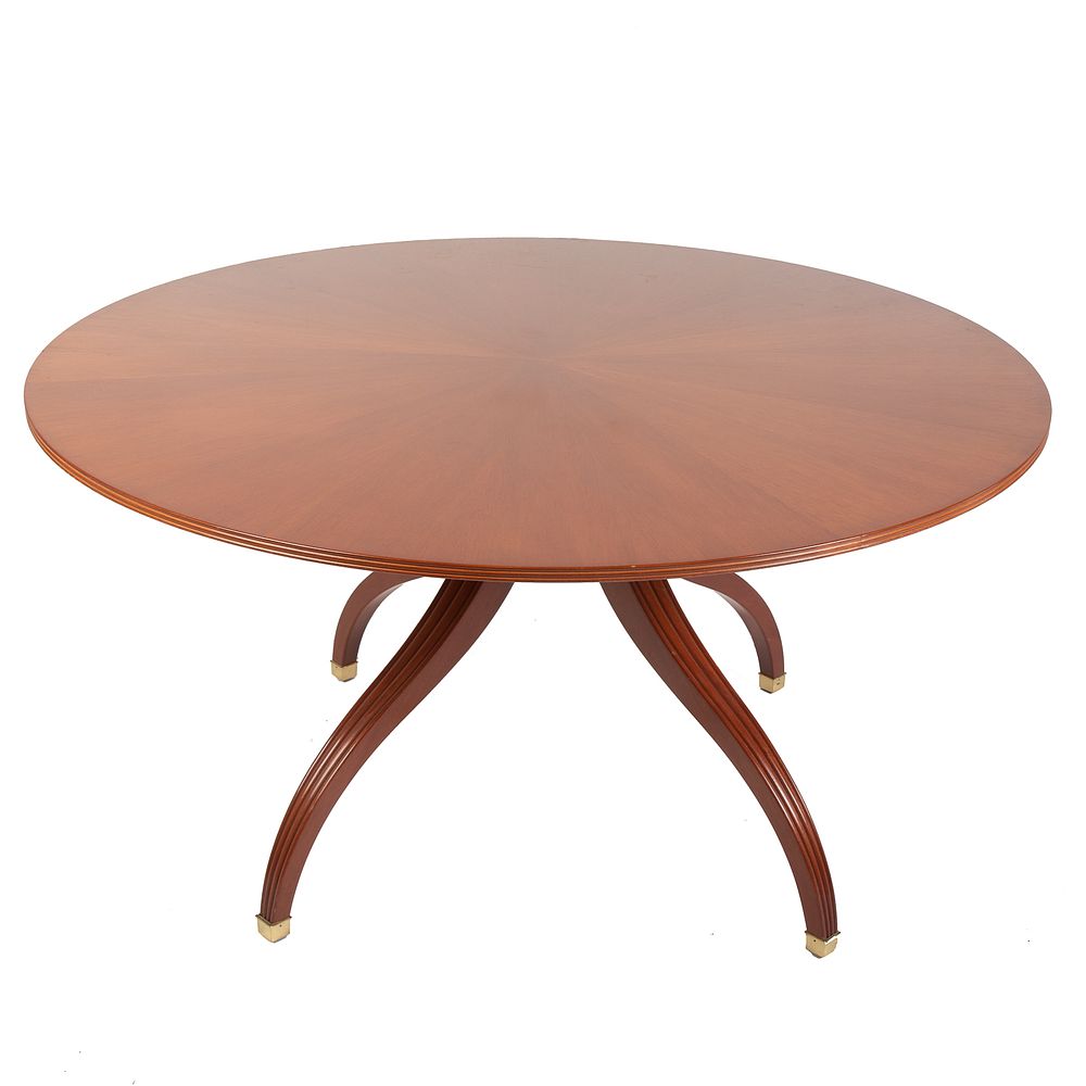 Appraisal: Mahogany Round Pedestal Dining Table Mahogany table with reeded edge