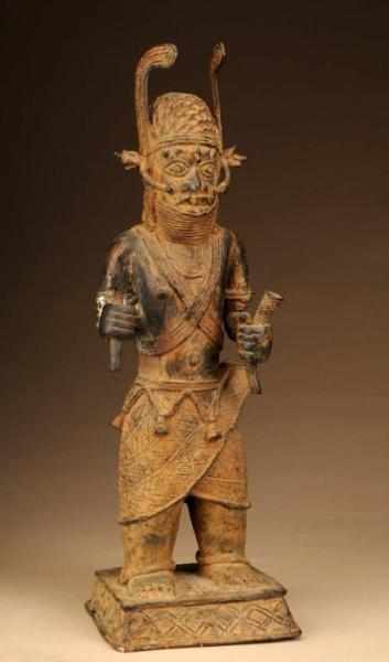 Appraisal: West African Royal Figure Description From Benin From bronze Condition