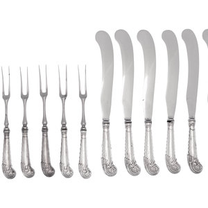 Appraisal: A Group of English Silver-Plate Flatware Articles Maker's Mark 'IS'