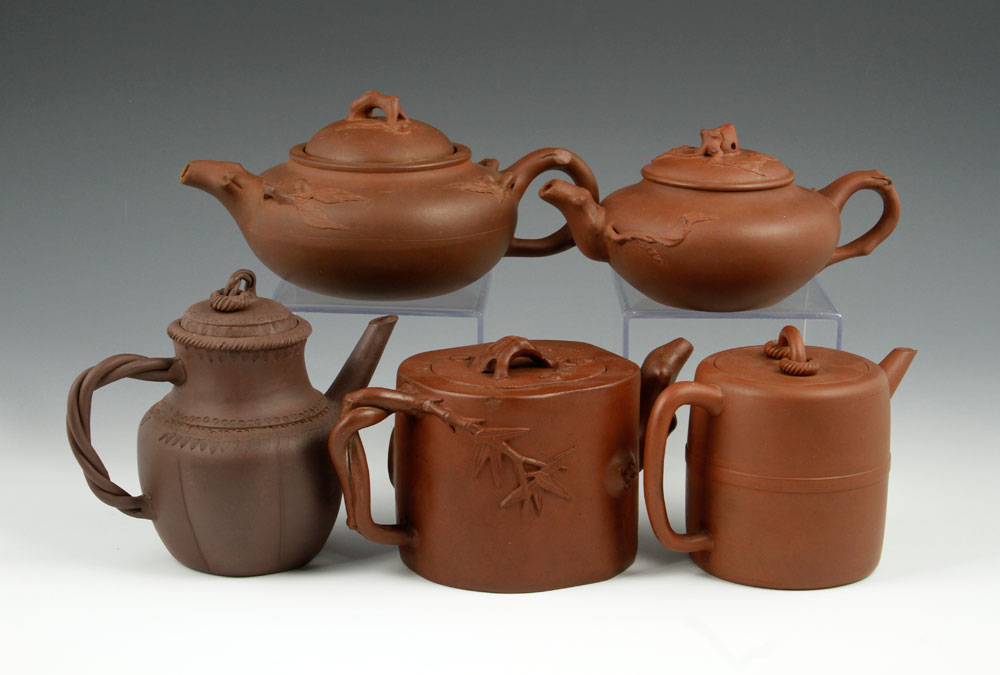 Appraisal: - Lot of Yixing Teapots Lot of five Yixing teapots