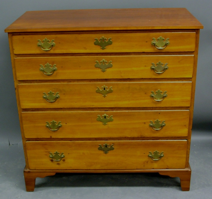 Appraisal: Hepplewhite cherry chest of drawers h x w x d