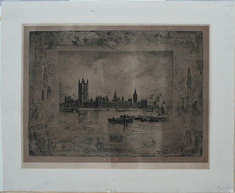 Appraisal: BUHOT Felix French - ''Westminster Palace'' Etching Aquatint and Drypoint