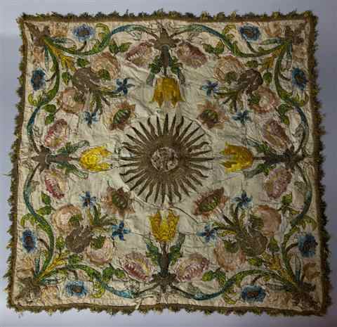 Appraisal: FRENCH SILK AND GILT EMBROIDERY TH TH CENTURY the gilt