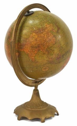 Appraisal: Rotating desk globe by Weber Costello Co Chicago having sepia