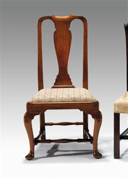 Appraisal: Queen Anne walnut side chair boston th century Yoke crest