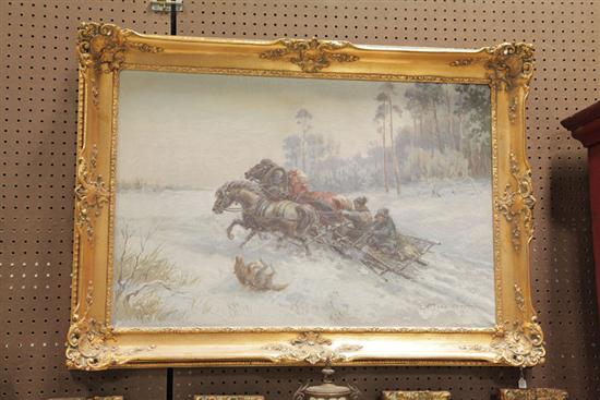 Appraisal: WINTER SCENE BY EDWARD PIERZYNSKI POLISH TH CENTURY Oil on