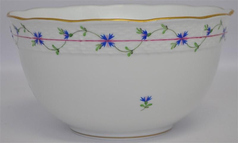 Appraisal: HEREND BLUE GARLAND BOWL A Herend Blue Garland Bowl Measures