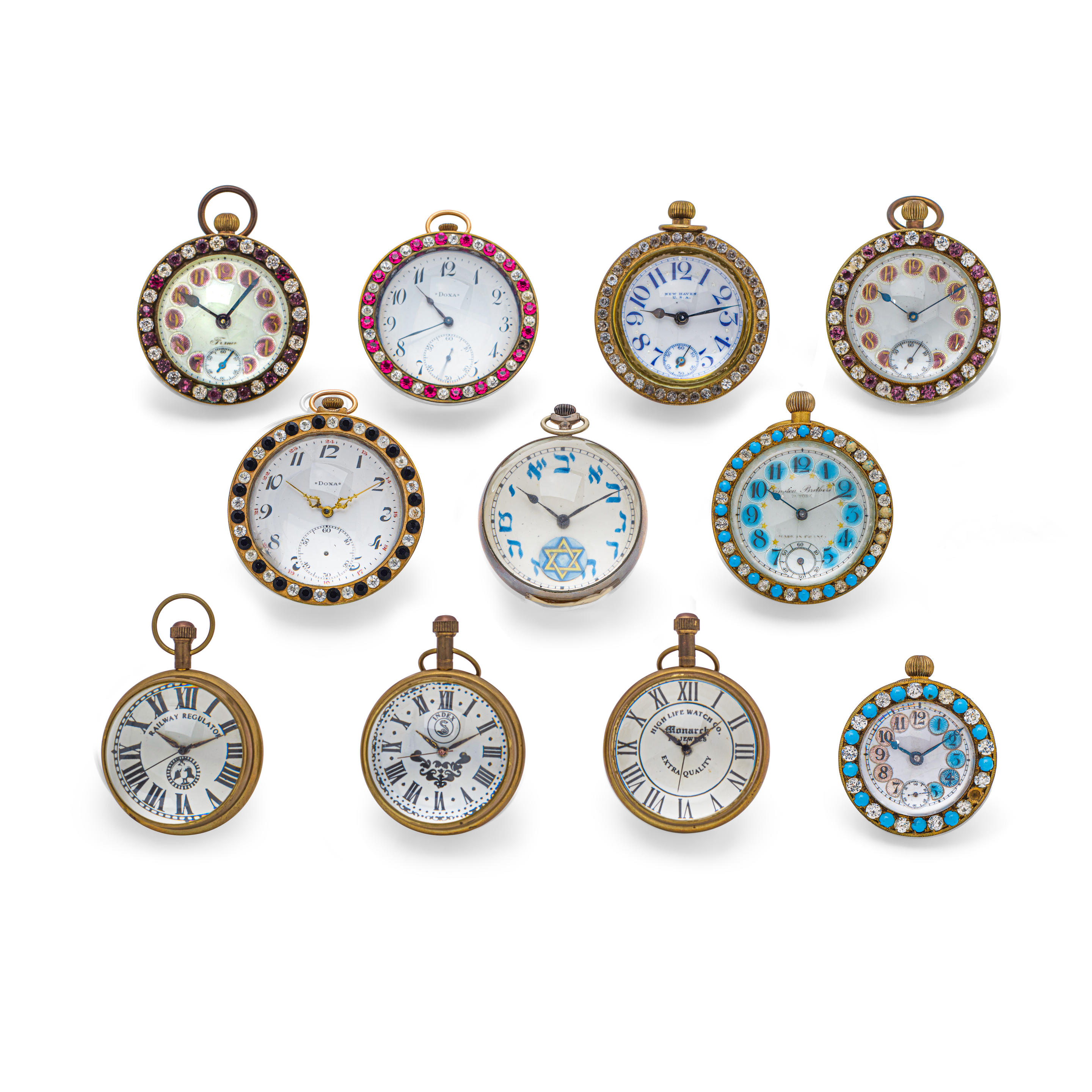 Appraisal: A GROUP OF TEN BALL CLOCKS Of varying sizes styles