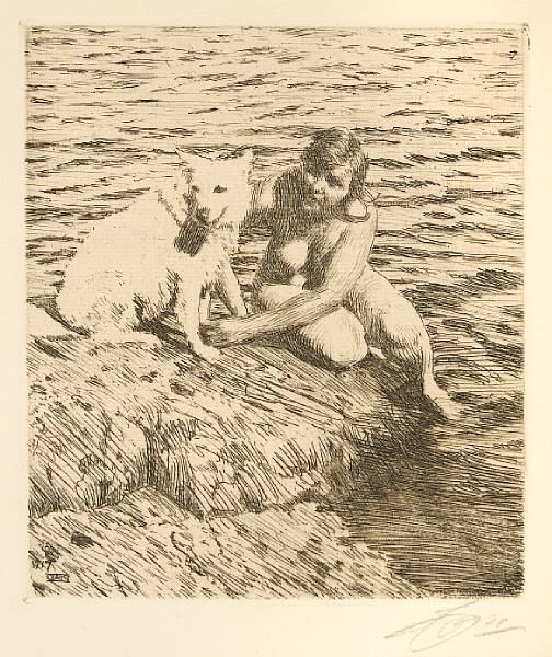 Appraisal: Anders Zorn Swedish - Sappo HH Etching on Van Gelder